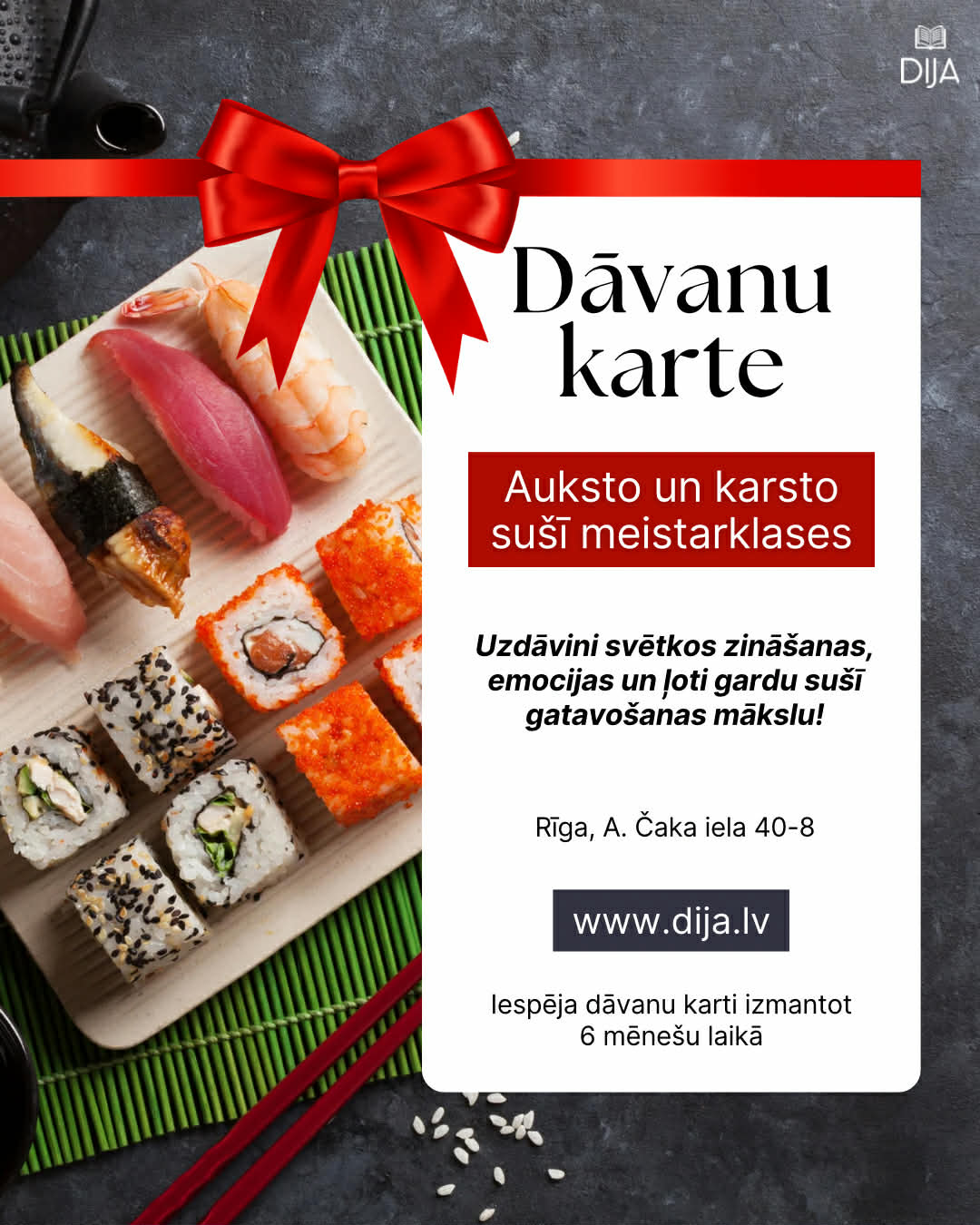 Dāvanu karte - suši komplekts
